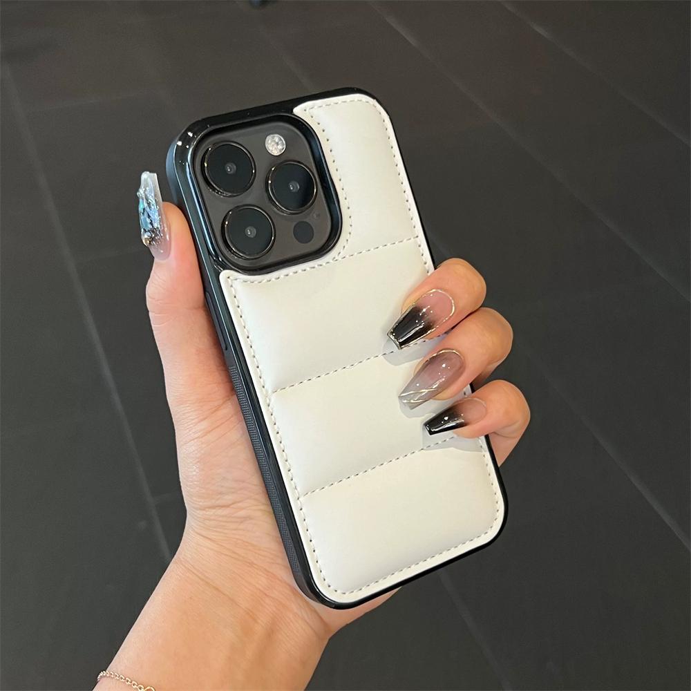 Модный чехол-пуховик для iPhone 15 16 14 Plus 13 12 11 Pro X XR XS Max, мягкий тканевый силиконовый противоударный чехол Funda