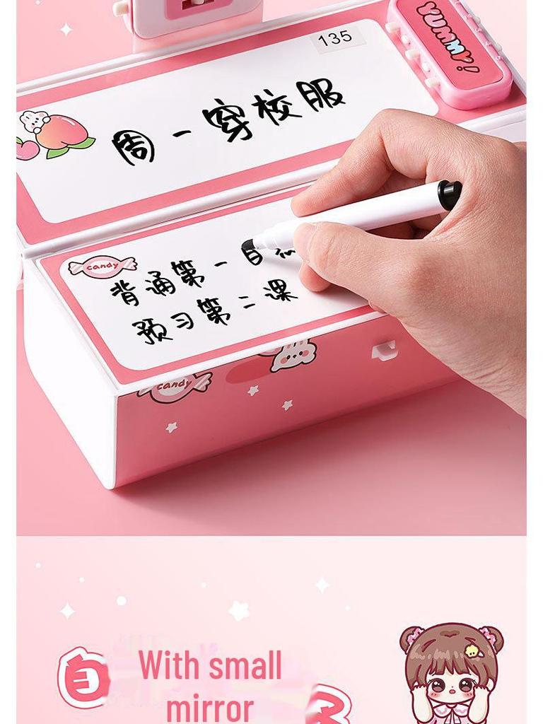 Умный двухслойный пенал для девочек с паролем — стильный и портативный для учеников начальной школы