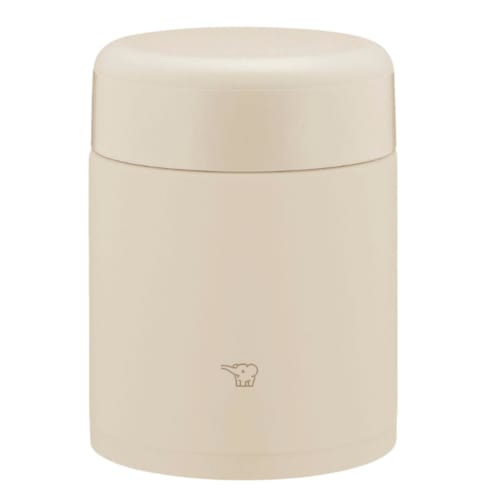 ZOJIRUSHI Mahobin Stainless Steel Thermal Soup Jar Lunch Jar Seamless 400ml Beige Lid and Gasket Are Integrated Easy To Clean Only 3 Items To Wash SW-