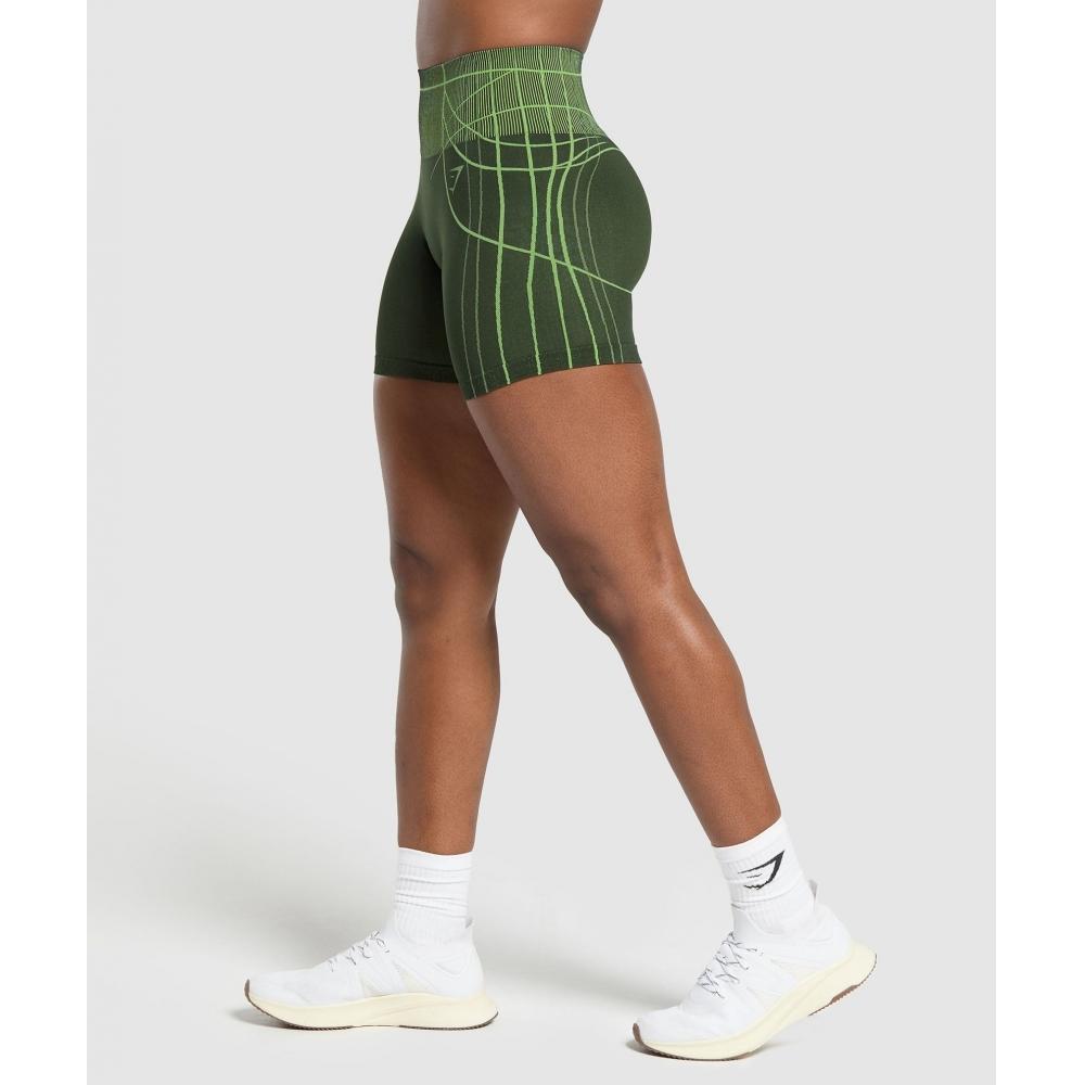 Gymshark Бесшовные шорты Apex Trail Green Energy Gelato Green B3b4p Ec4y