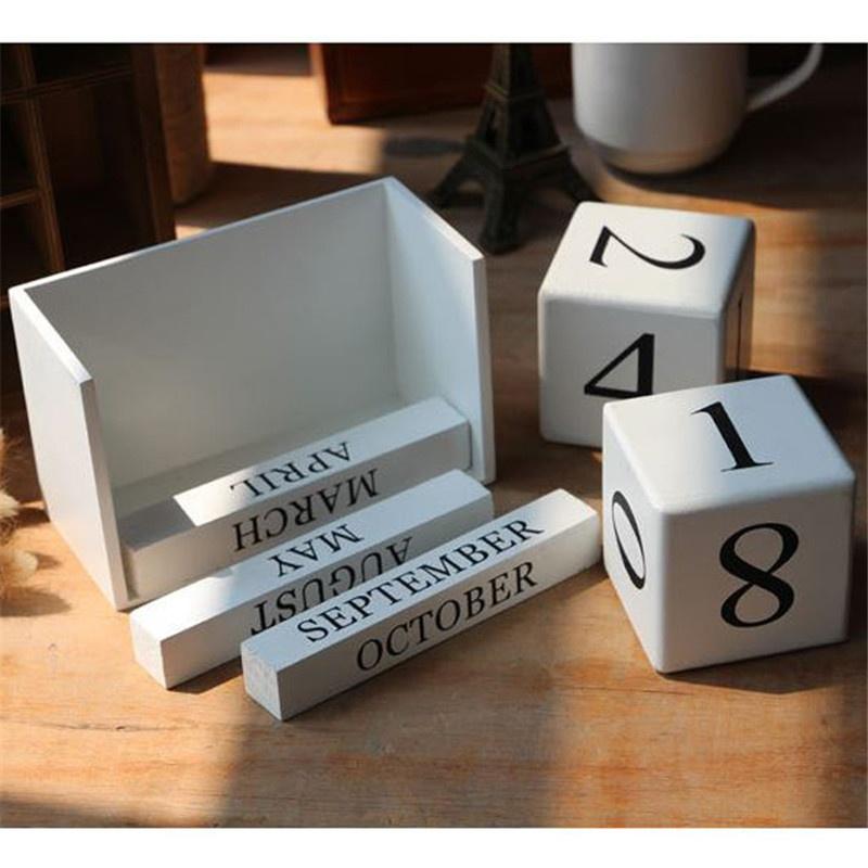 Новый деревянный календарь, креативное украшение для дома, мебель для гостиной, настольный кабинет, магазин, украшение для бара