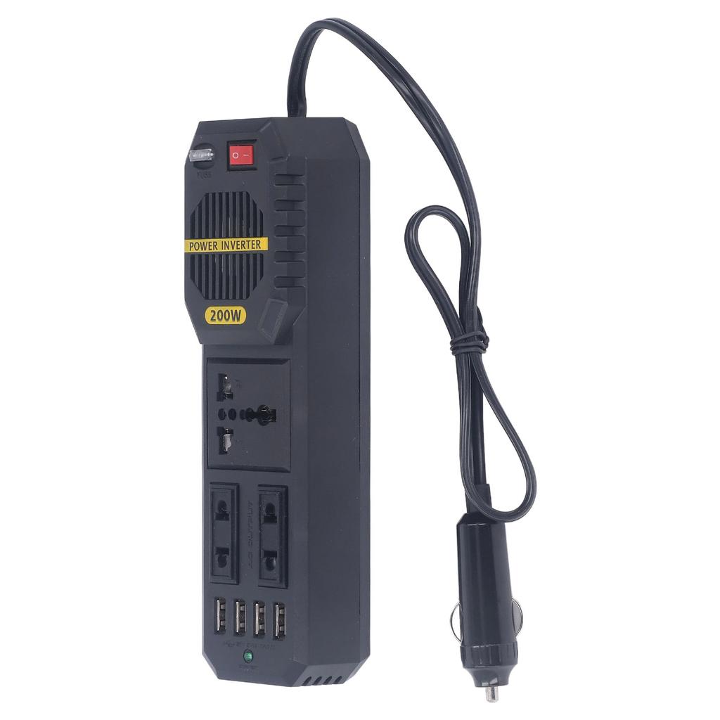 Автомобильный инвертор 200 Вт 12 В в 220 В ШИМ модифицированный синусоидальный адаптер-преобразователь с портами USB 4,1 А