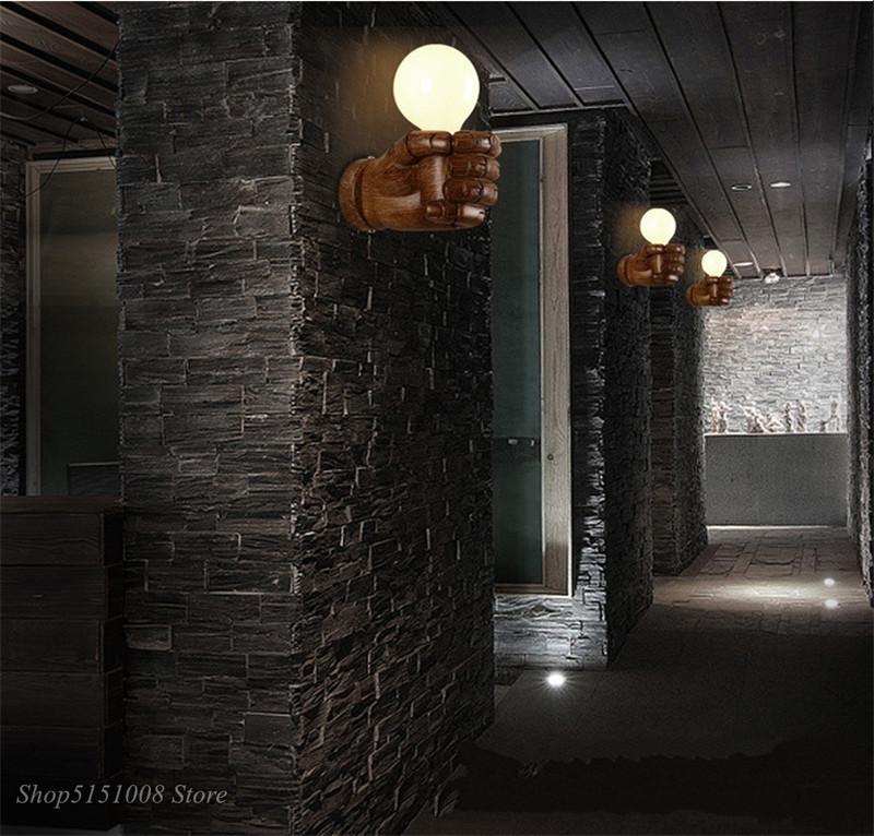 Loft Style Nordic Resin Metal Wall Sconce Art Decor Left Hand Right Hand Bedside Wall Light For Home  Wall Lamp Indoor Lighting