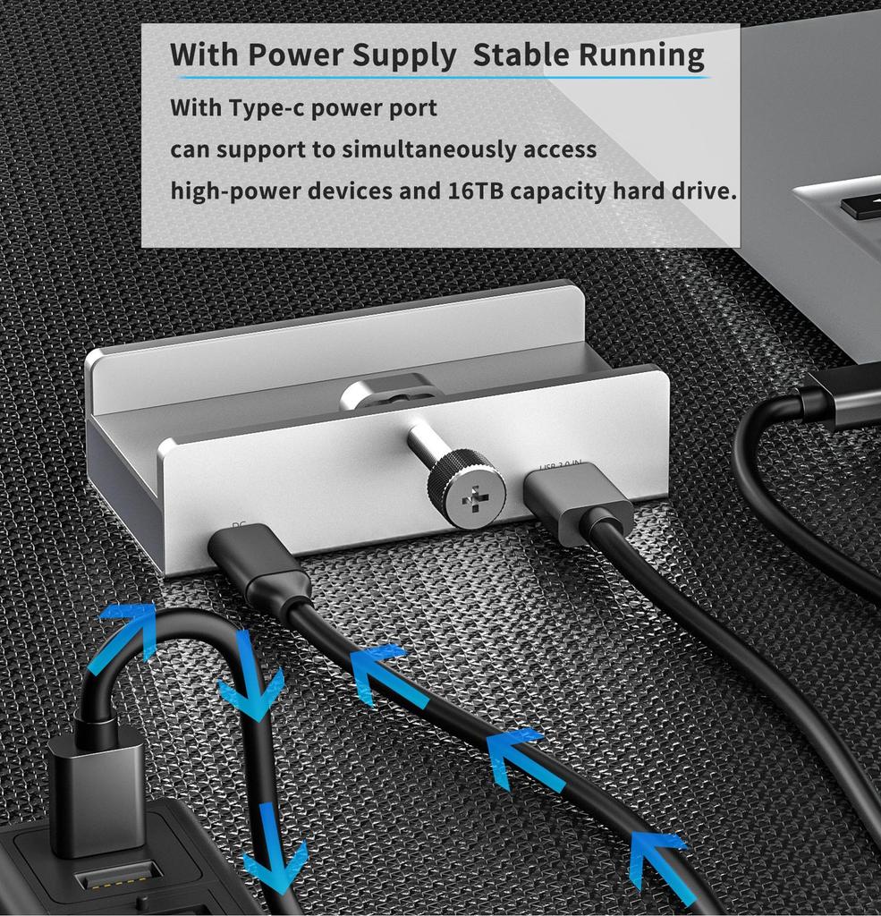 USB 3.0 HUB Зажим-клипса USB Разветвитель Адаптер Внешняя Мульти Док-станция Мульти-хаб Для iMac MacbookPro Настольного ПК Аксессуары