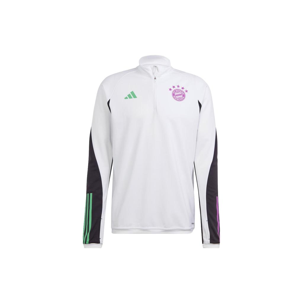 Adidas Fc Bayern Tiro 23 Training Top Color Block Logo Print Long Sleeve Football Shirt Men Tops White IB1528