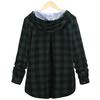 Women's Plaid Hooded CardiganLong Sleeve Jacket Blouse