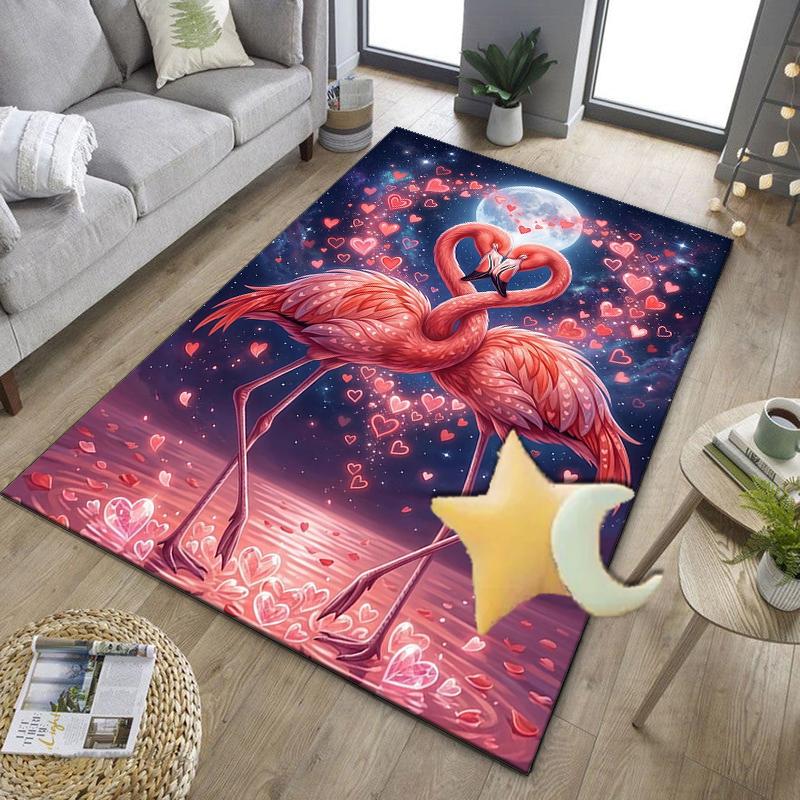 Love Birds In Heart Office Rug Chair Mat, Entryway Carpet, Suitable for Front Door, Bedroom, Living Room, Desk, Holiday Gift