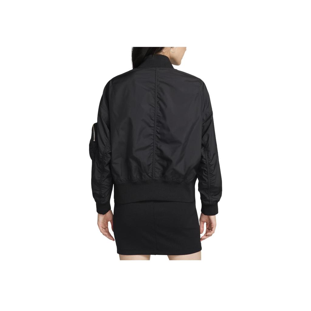 Nike Бейсбольный воротник на молнии с длинным рукавом, женская куртка, черная FN2840-010