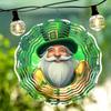 Lucky Gnome Wind Chime for Outdoor Garden Patio Decor with Horseshoe and Clover 360 Degree Rotating Hook Weatherproof 3D Artwork Universal Holiday
