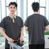 Унисекс летняя униформа для уборки, футболка с коротким рукавом и нагрудным карманом, дышащая, отводящая влагу, рабочая одежда для персонала по уборке помещений