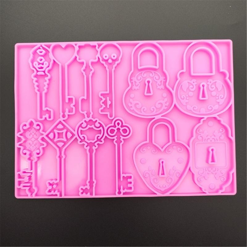 Safe Lock Keychain Silicone Mold Dainty Keychain Pendant Mold Unique Lock Shape Mold for Handmade Gifts Crafts