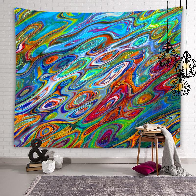 Психоделическая Геометрия, индивидуальный гобелен, хиппи, гобелен в стиле бохо, настенный художественный декор, гостиная, спальня, домашний декор, гобелен
