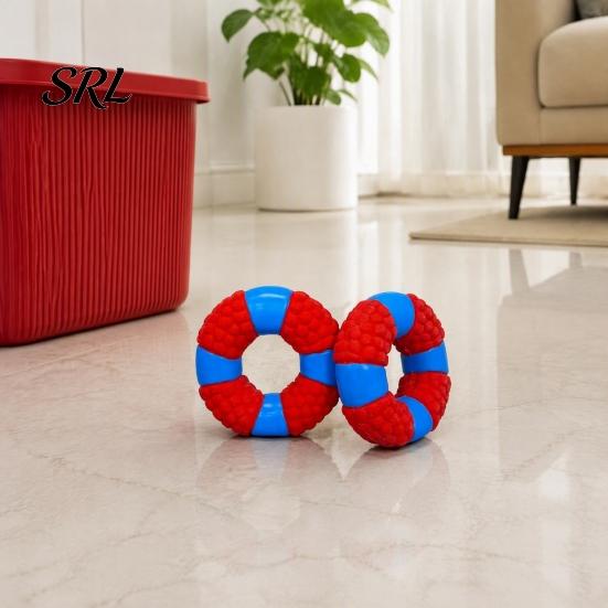 Safe Latex Dog Toy Lifebuoy Ring Toy, Squeaky Chew Teeth Pet Fetch Toys Cleaning for Aggressive Chewers, Interactive Training