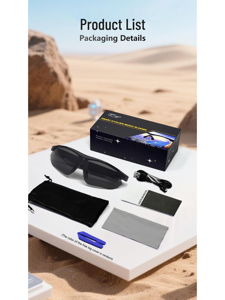 Bluetooth-очки для езды на велосипеде QY-pro03: Умные очки для спорта на открытом воздухе с защитой от УФ-излучения и функциями музыки/звонков