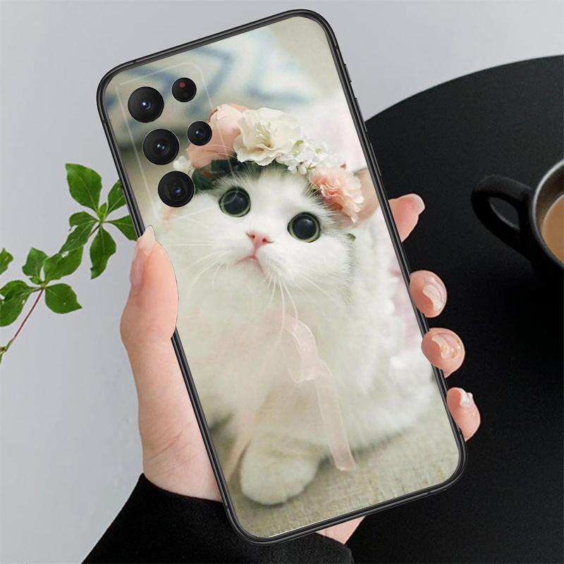 Phone Case For Samsung A17 A55 A16 A56 A35 A15 A53 A54 A33 A34 A25 A05S A52 A52S A07 A26 A06 Flower Cats
