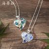 Новый цвет эмаль любовь маленькая подвеска с простой личностью женская универсальная геометрическая живопись маслом в форме сердца ожерелье