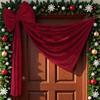 Christmas Bow Tree Topper Ornament Burgundy Velvet Wreath Bows Christmas Hanging Ribbon Gift Bows for Holiday Home Wall Outdoor Indoor Party