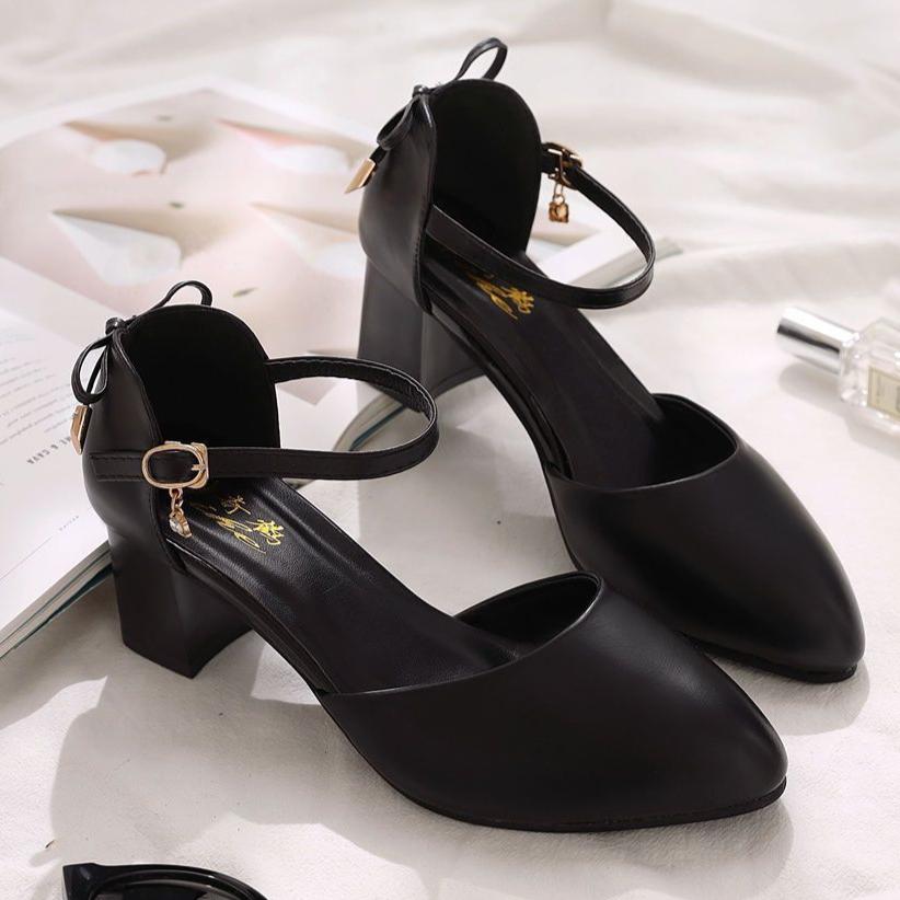 Женские туфли на толстом каблуке с бантом, туфли на высоком каблуке, весенне-летние, темпераментные, универсальные сандалии