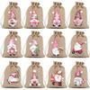 12PCS Vintage Christmas Drawstring Gift Bags Cartoon Snacks Biscuit Bag  Gift Giving