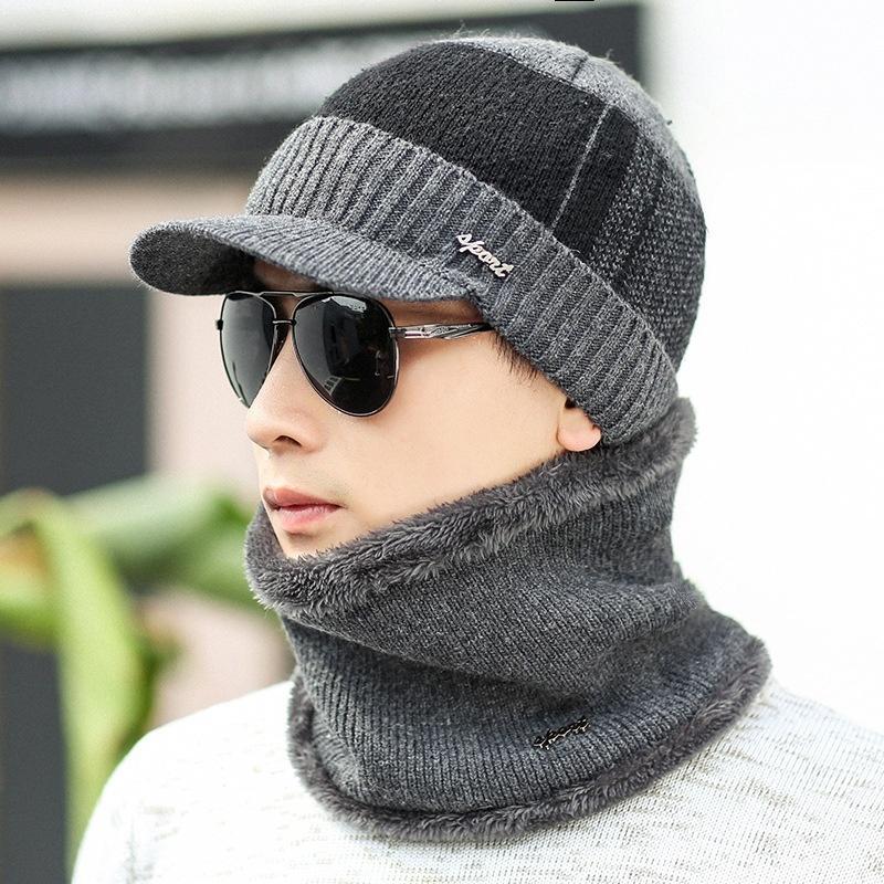 Зимние шапки Skullies Beanies Hat Зимние шапки для мужчин и женщин Шерстяные шарфы Шапки Балаклава Маска Gorras Капот Вязаная шапка Мужская вязаная фуражка