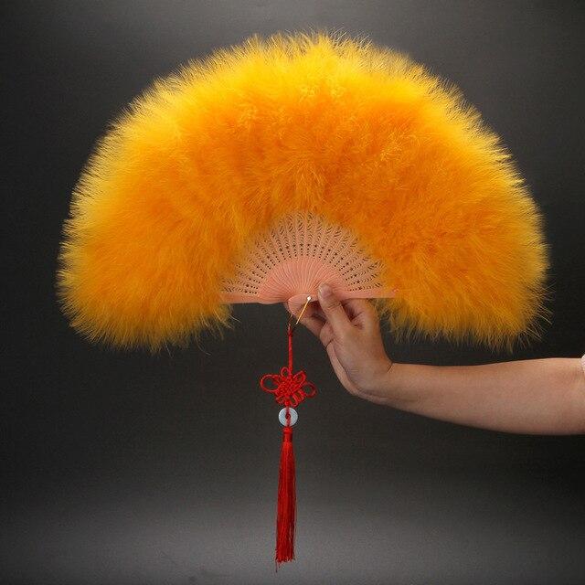 Складной веер с перьями Лолиты, японская милая фея, темно-готический придворный танец, ручной веер, художественный ремесленный подарок, украшение для свадебной вечеринки