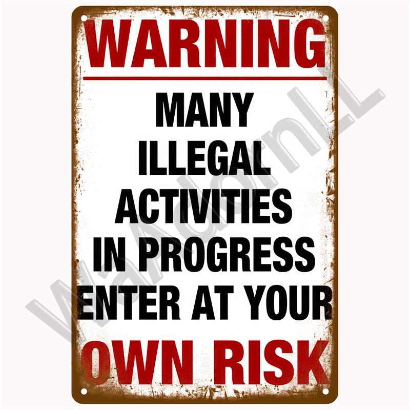 Винтажный предупреждающий металлический знак, табличка с уведомлением, жестяная табличка, знак опасности, настенное искусство, настенное украшение, настенная роспись, домашний декор, бары, пещера для мужчин