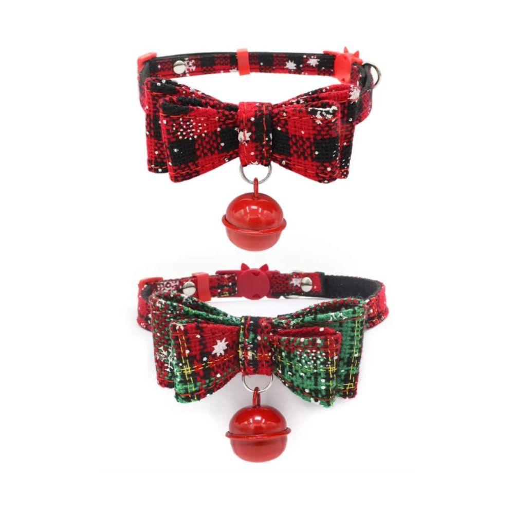 Регулируемый рождественский ошейник-бабочка для собак, снежинок, кошек, рождественский ошейник для собак, щенков, кошек