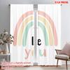 2pcs 2D Flat Printing Curtains Rainbow Be You Polyester Without Electricity All Season Party & Holiday Decor for Festive