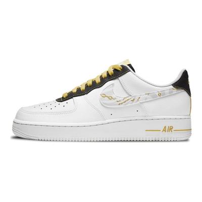 Мужские кроссовки Air Force 1 07 LV8 Gold Links с принтом зебры Белый Сатурн-Золотой Черный DH5284-100