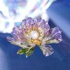 Enamel Peony Brooch High-End Female Exquisite High-End Brooch Temperament Versatile Clothing Pin Accessories