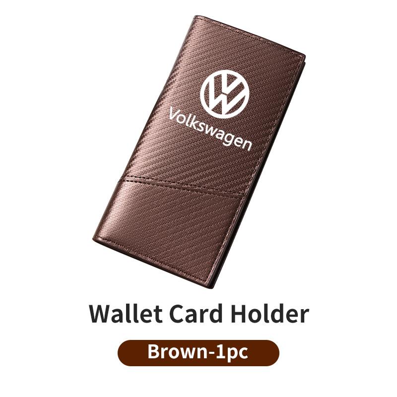 VFHJQ1 For Volkswagen VW Men's Carbon Fiber Wallet Large Capacity Car Card Holder Organizer Scirocco Jetta Beetle Golf 4 5 6 Passat