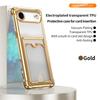 Прозрачный противоударный чехол с покрытием для iPhone 17 Air 17 Pro Max 16 Plus 15 14 13 12 Mini 11Pro с держателем для карт-кошелька, мягкая силиконовая крышка