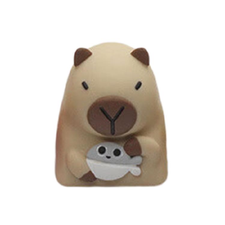 Цветные градиентные кейкапы из смолы с изображением капибары Компактный размер Легкая конструкция Для механических переключателей