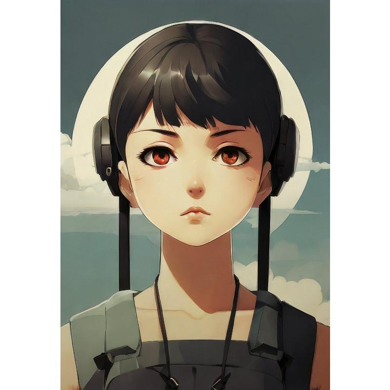 Minimal Colors Anime Manga Japanese Girl Posters and Prints Canvas Printing Wall Art Picture for Living Room Home Decoration