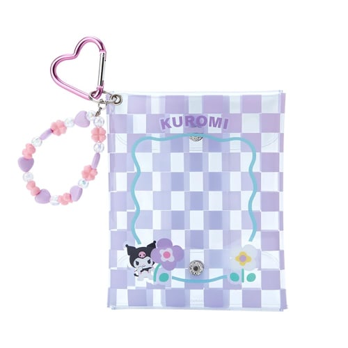 Sanrio (SANRIO) Sanrio Kuromi Clear Pouch Pastel Checker with Charm Kuromi-chan Kuromi 15ÁE2ÁEcm Character SANRIO 122009