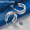 Charming 925 Sterling Silver Exquisite Cutout Pattern Earrings Fashion Women Party Accessories Wedding Jewelry