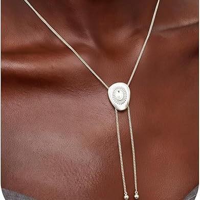 Women's New Copper Plated 14k Gold Box Chain Trendy Necklace Cowboy Cool Design Adjustable Stretch Light Luxury Non-fading Style