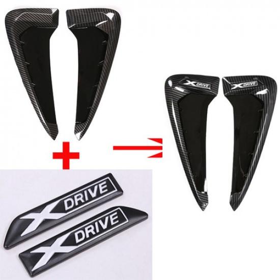 Carbon Side Marker Fender Air wing Vent Trim M Cover For 2014+ BMW F15-X5 X5 35I