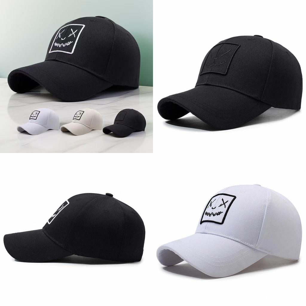 Вышитая бейсболка с выражением лица и солнцезащитным козырьком для всех сезонов и регулируемой посадкой