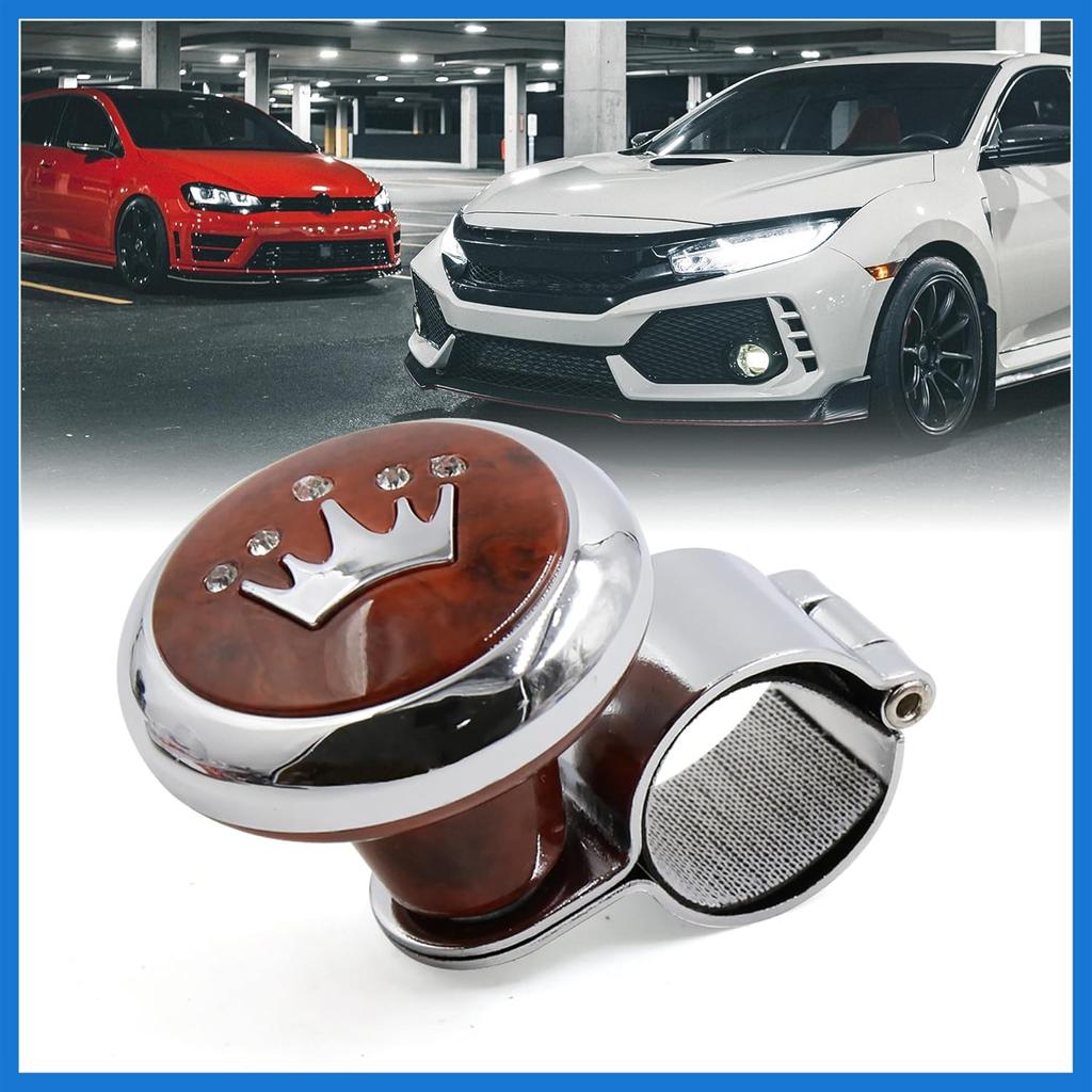 Brown Crown Pattern Design Steering Wheel Knob Power Handle for Auto Car Auto Accessories