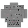 Великобритания 13A с USB Type-c 18W быстрая зарядка настенная силовая розетка вилка, Универсальный настенный выключатель света двойной USB электрическая розетка AC110-250V