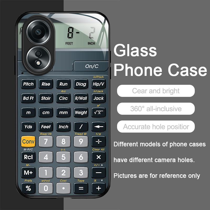 Забавный чехол для телефона из закаленного стекла с рисунком калькулятора для OPPO Realme 13 Pro Plus 12 11 10 9i C55 X7 GT Neo 2 3T Жесткий чехол