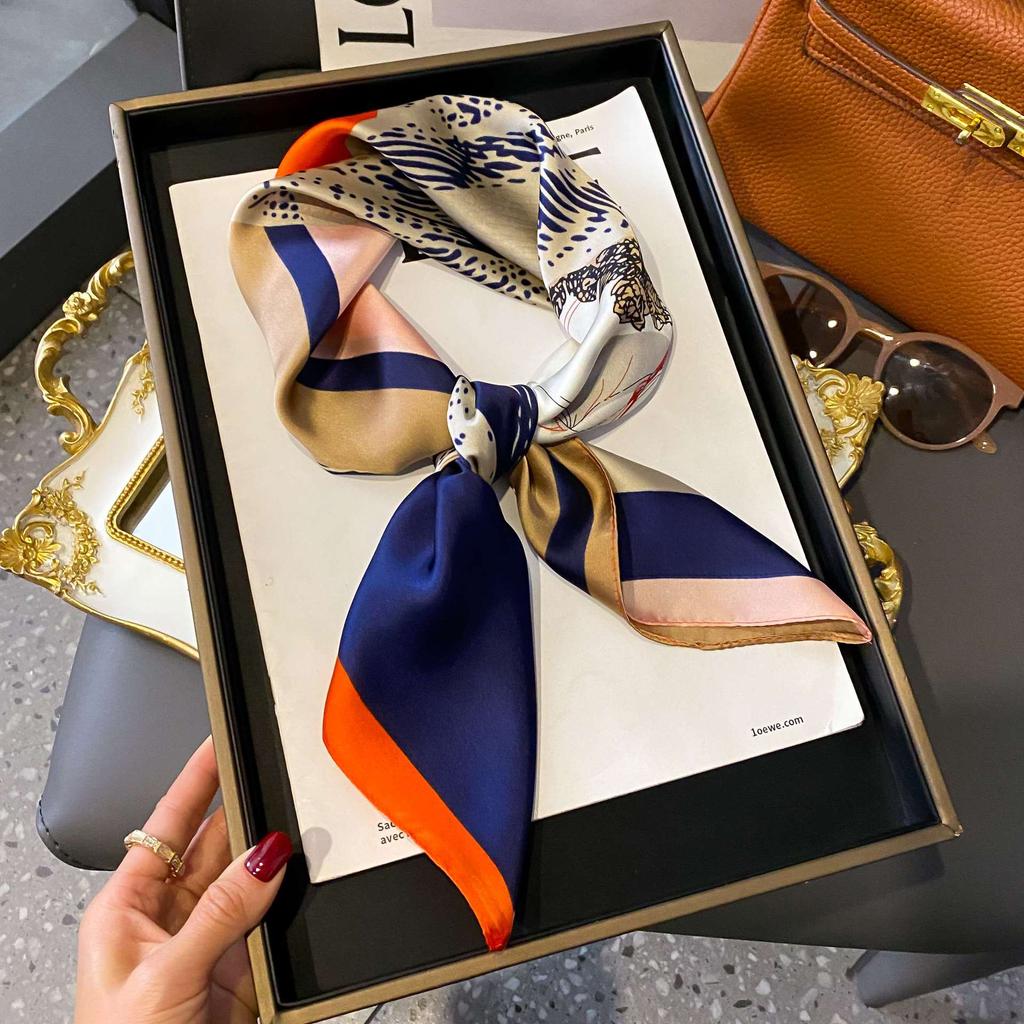 Luxury Silk Shawl Square Scarf for Women Satin Fashion Wraps Neckerchief Female Hair Bands Ribbon Headband Bandana Woman Hijab