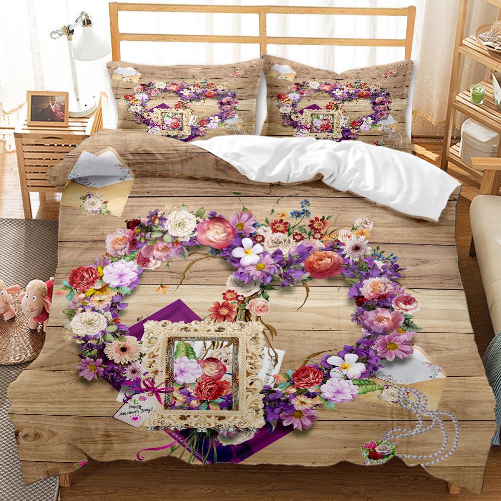 eBay three-piece 3D digital printing bedding quilt cover love sheets