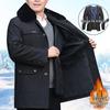 Мужская зимняя куртка на флисовой подкладке - Теплое хлопковое пальто для среднего и пожилого возраста