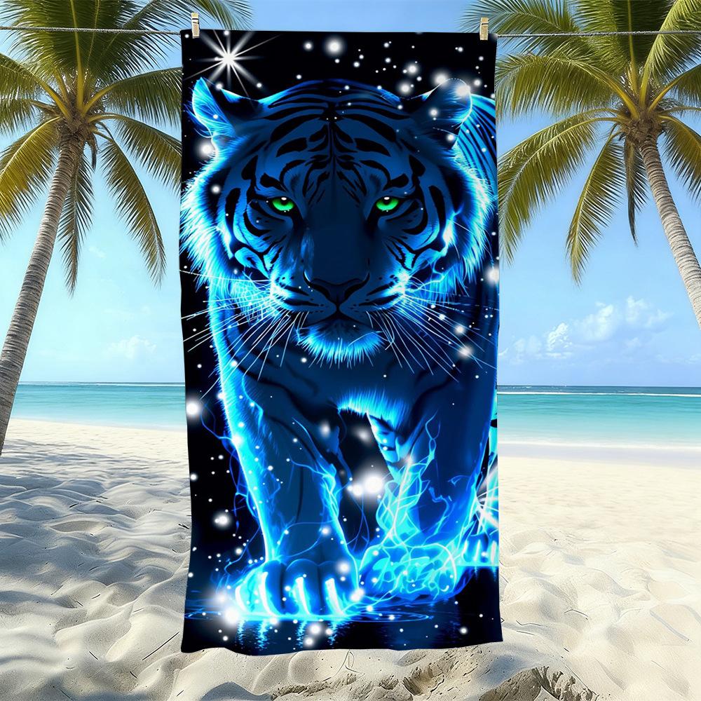 Seaside Microfiber Beach Towel, Water-Absorbing Quick-Drying Double-Sided Velvet Printed Bath Towel