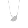 Silver Diamond Fan Necklace: Luxurious 925 Sterling Silver Pendant with Clavicle Chain for Women