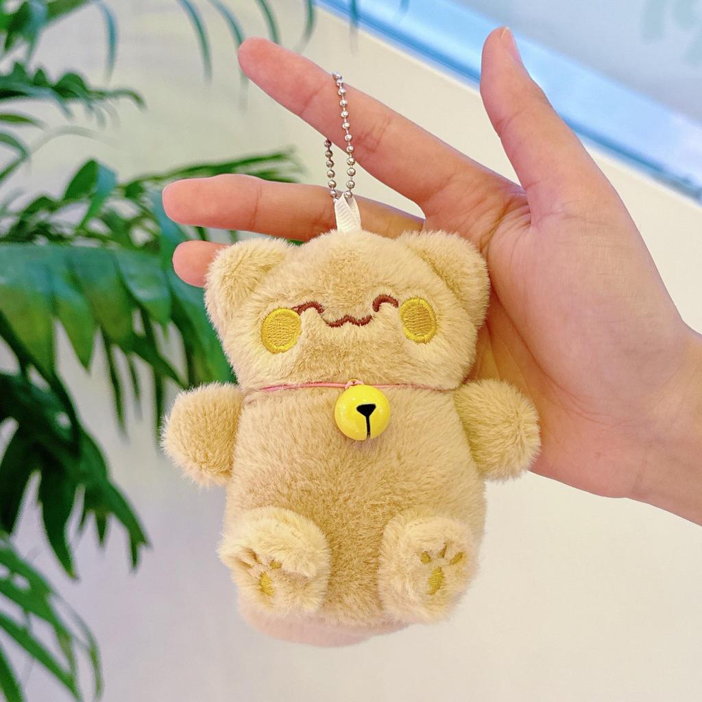 Милый плюшевый кулон в виде кота-манеки, талисмана удачи, интернет-знаменитости, с колокольчиком, брелок-шарм
