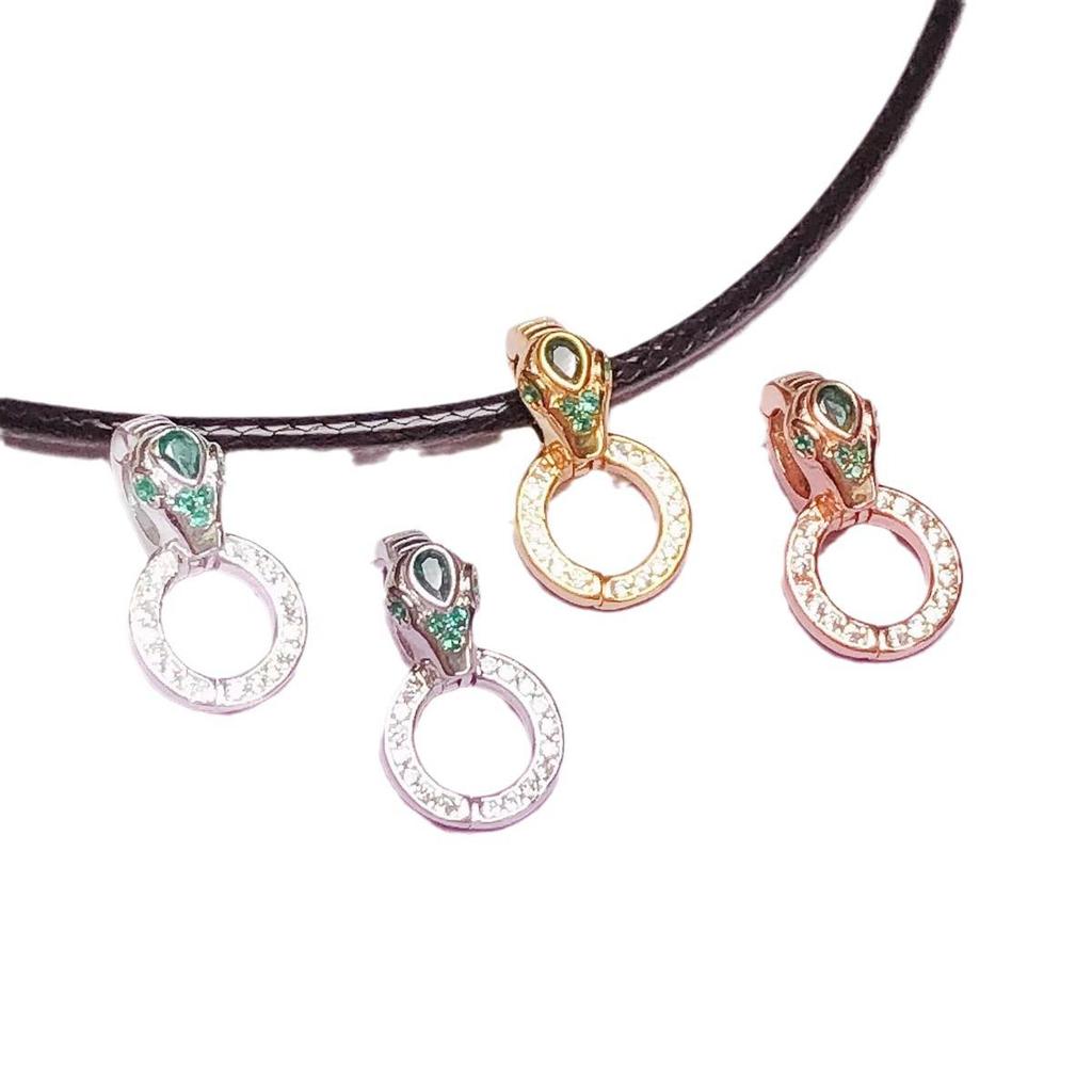 «Двойное кольцо из стерлингового серебра S925, соединительная пряжка своими руками для цепочки с подвеской из нефритового жемчуга»