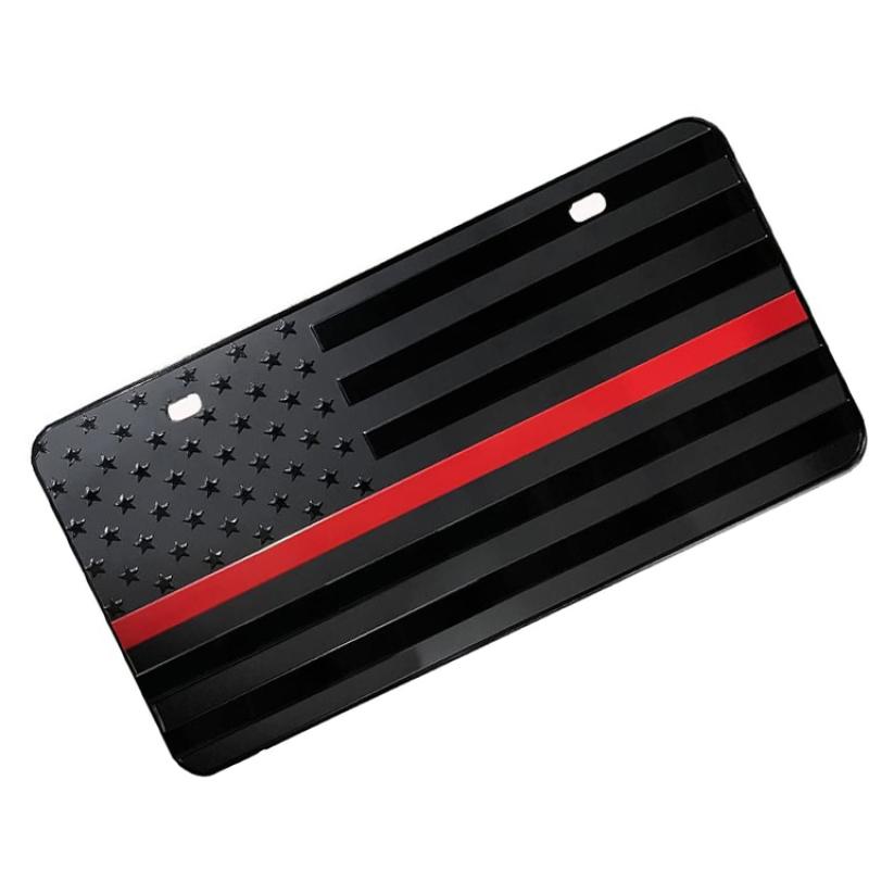 Рамка номерного знака автомобиля США из алюминиевого сплава с тиснением 3D узором флага, водонепроницаемый держатель номерного знака, замена